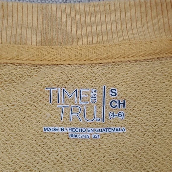 Time and Tru Crewneck Butter Yellow Sweatshirt - Picture 6 of 7